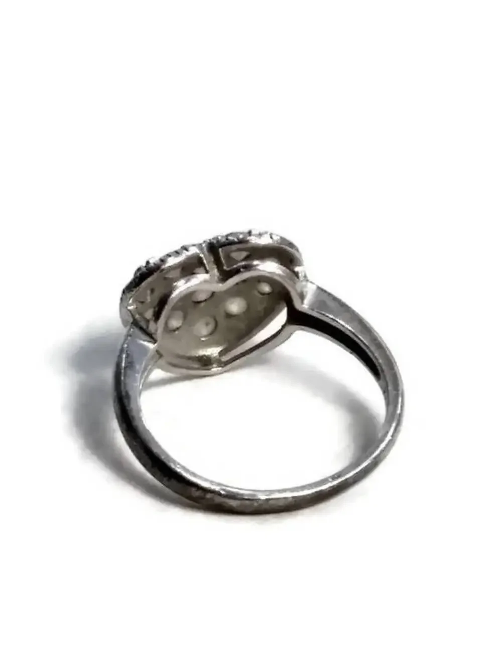Sterling Silver Heart Ring with Cubic Zirconia - US Size 5.